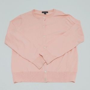 Lands End; M/P, Light Pink, Button Up Crew Cardigan